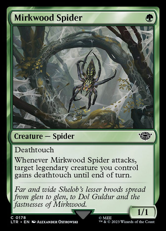 This Is An Image Of The Magic The Gathering Card Mirkwood Spider From The Set The Lord of the Rings: Tales of Middle-earth - Designed By Artist Alexander Ostrowski