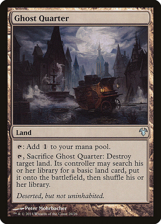 This Is An Image Of The Magic The Gathering Card Ghost Quarter From The Set Commander Anthology Volume II - Designed By Artist Peter Mohrbacher