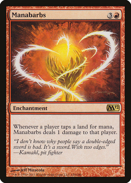 This Is An Image Of The Magic The Gathering Card Manabarbs From The Set Magic 2012 - Designed By Artist Jeff Miracola