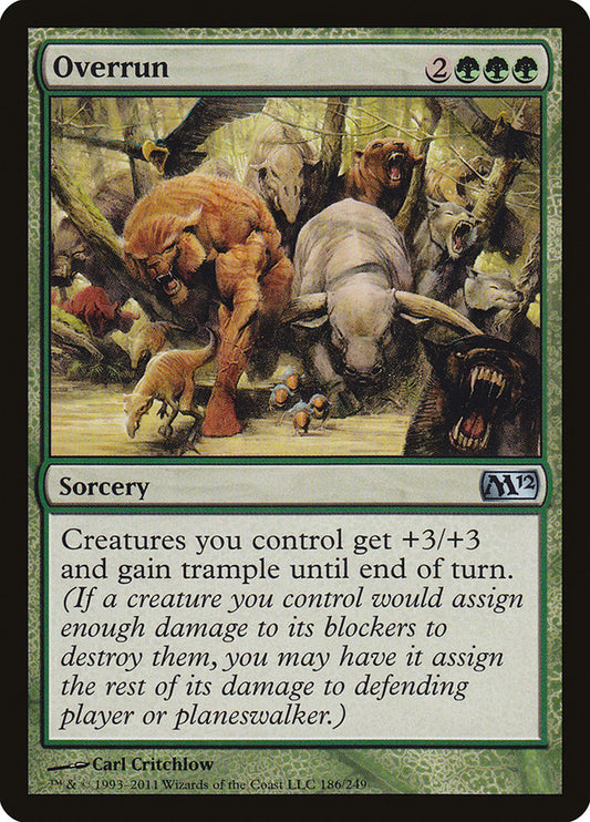 This Is An Image Of The Magic The Gathering Card Overrun From The Set Foundations - Designed By Artist Carl Critchlow
