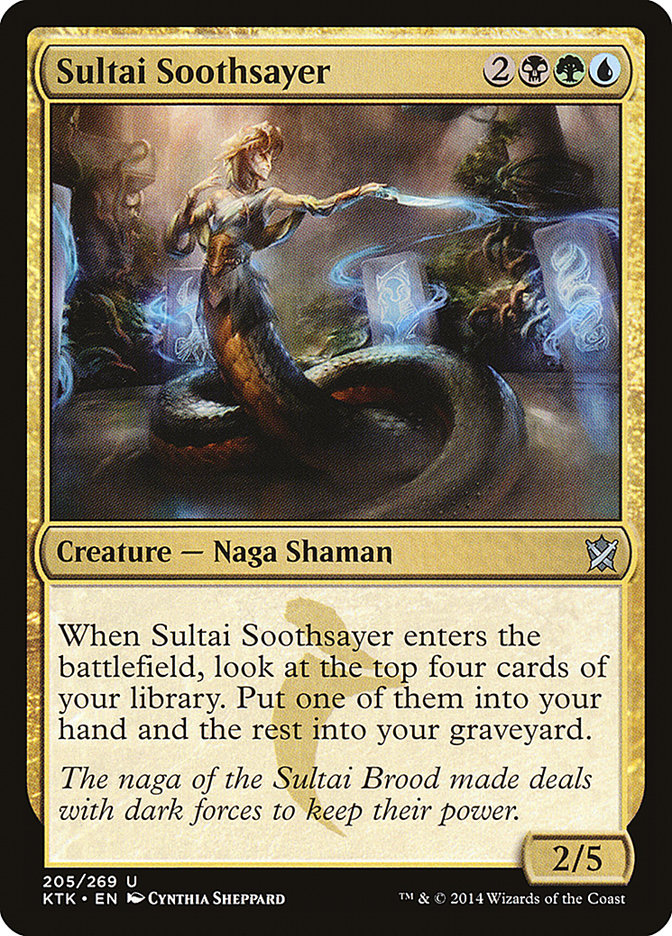 This Is An Image Of The Magic The Gathering Card Sultai Soothsayer From The Set Double Masters 2022 - Designed By Artist Cynthia Sheppard