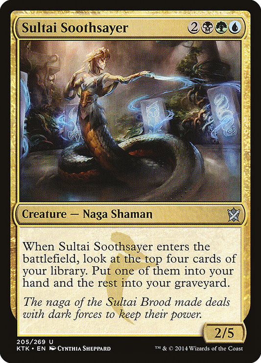 This Is An Image Of The Magic The Gathering Card Sultai Soothsayer From The Set Double Masters 2022 - Designed By Artist Cynthia Sheppard