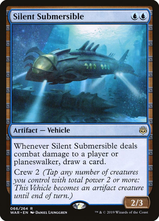 This Is An Image Of The Magic The Gathering Card Silent Submersible From The Set War of the Spark - Designed By Artist Daniel Ljunggren