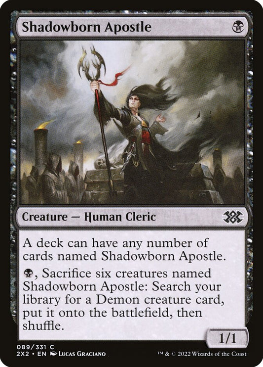 This Is An Image Of The Magic The Gathering Card Shadowborn Apostle From The Set Double Masters 2022 - Designed By Artist Lucas Graciano
