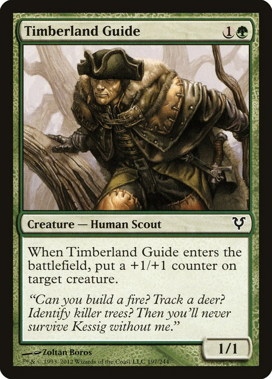 This Is An Image Of The Magic The Gathering Card Timberland Guide From The Set Innistrad: Midnight Hunt - Designed By Artist Zoltan Boros
