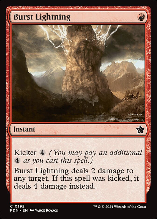 This Is An Image Of The Magic The Gathering Card Burst Lightning From The Set Foundations - Designed By Artist Vance Kovacs