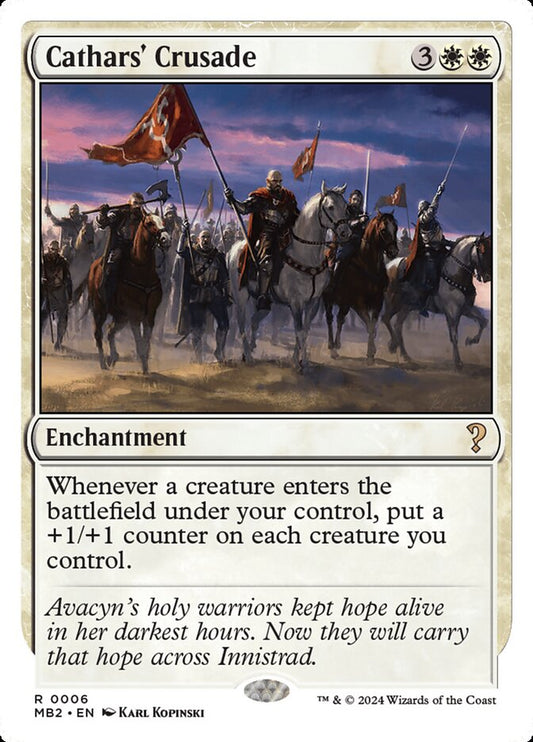 This Is An Image Of The Magic The Gathering Card Cathars' Crusade From The Set Innistrad Remastered - Designed By Artist Karl Kopinski