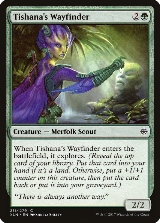 This Is An Image Of The Magic The Gathering Card Tishana's Wayfinder From The Set Ixalan - Designed By Artist Shreya Shetty