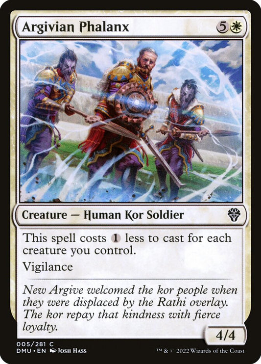 This Is An Image Of The Magic The Gathering Card Argivian Phalanx From The Set Dominaria United - Designed By Artist Josh Hass