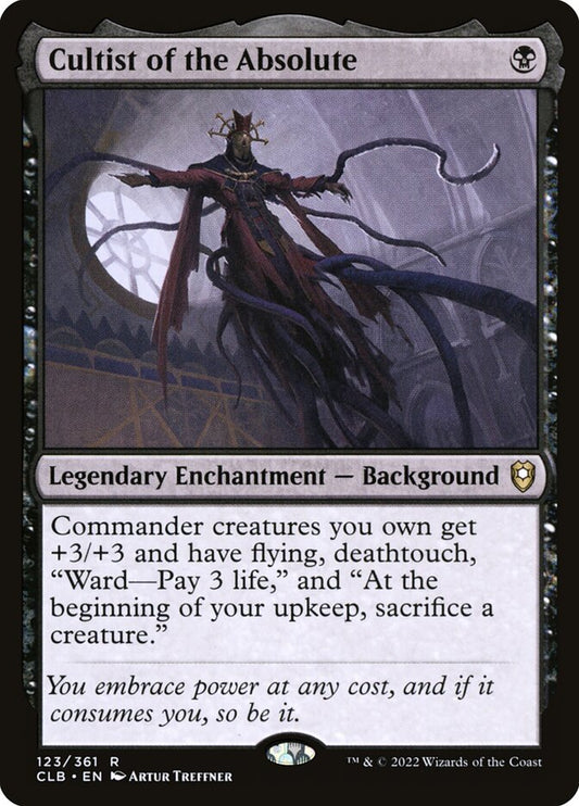 This Is An Image Of The Magic The Gathering Card Cultist of the Absolute From The Set Commander Legends: Battle for Baldur's Gate - Designed By Artist Artur Treffner