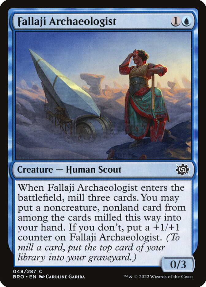 This Is An Image Of The Magic The Gathering Card Fallaji Archaeologist From The Set The Brothers' War - Designed By Artist Caroline Gariba
