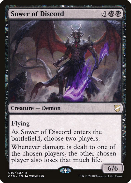 This Is An Image Of The Magic The Gathering Card Sower of Discord From The Set Commander Masters - Designed By Artist Wisnu Tan