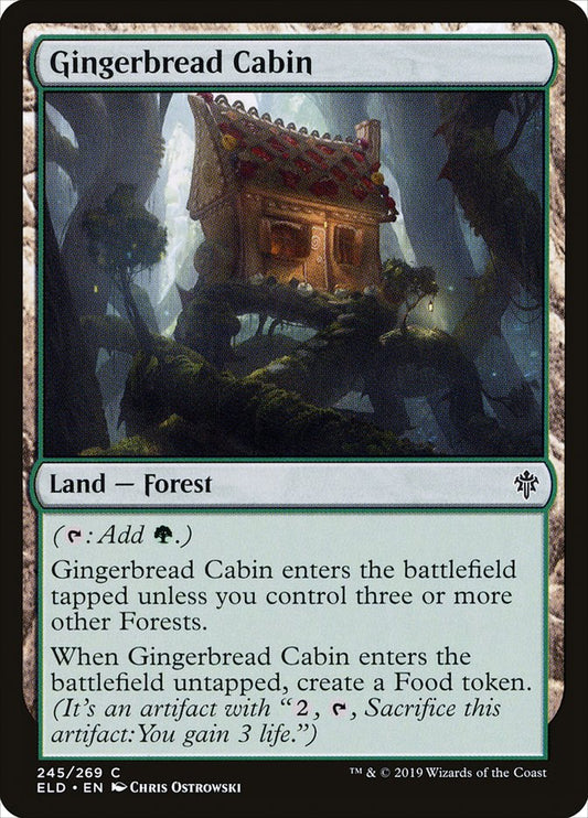 This Is An Image Of The Magic The Gathering Card Gingerbread Cabin From The Set Commander 2021 - Designed By Artist Chris Ostrowski