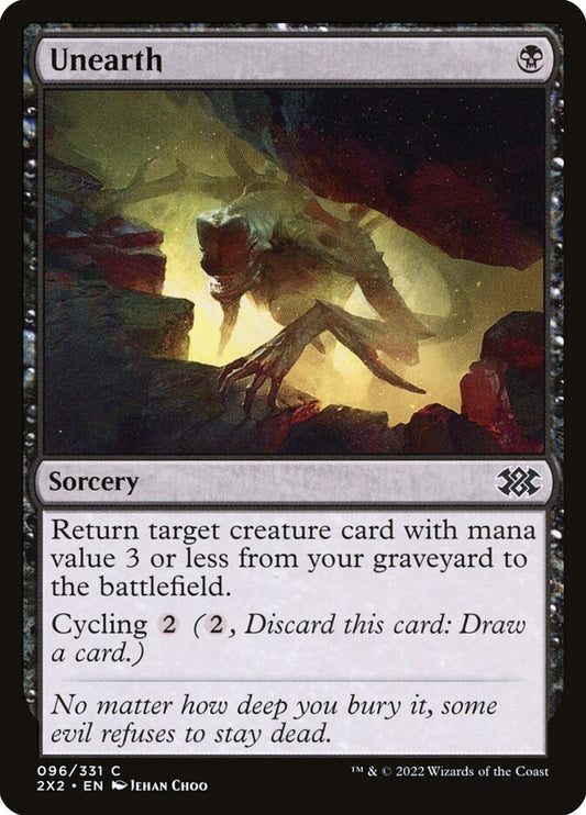 This Is An Image Of The Magic The Gathering Card Unearth From The Set Double Masters 2022 - Designed By Artist Jehan Choo