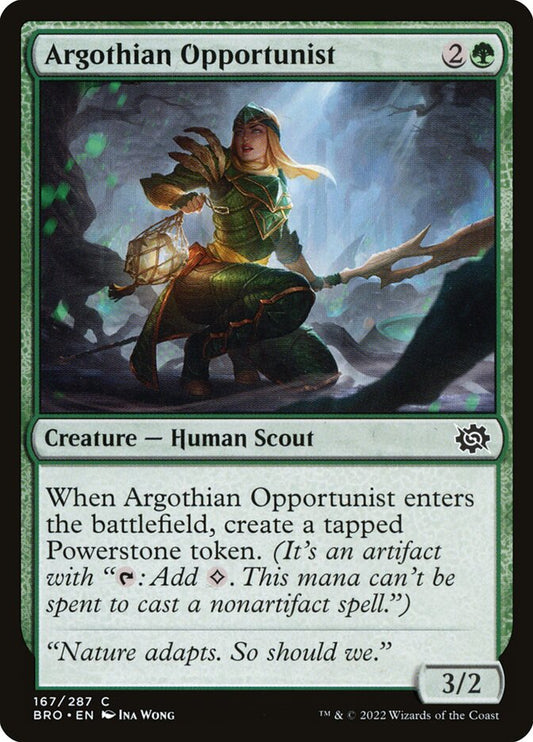 This Is An Image Of The Magic The Gathering Card Argothian Opportunist From The Set The Brothers' War - Designed By Artist Ina Wong