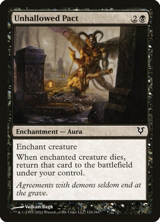 This Is An Image Of The Magic The Gathering Card Unhallowed Pact From The Set Duel Decks: Nissa vs. Ob Nixilis - Designed By Artist Volkan Baǵa