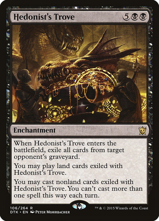 This Is An Image Of The Magic The Gathering Card Hedonist's Trove From The Set Commander 2019 - Designed By Artist Peter Mohrbacher