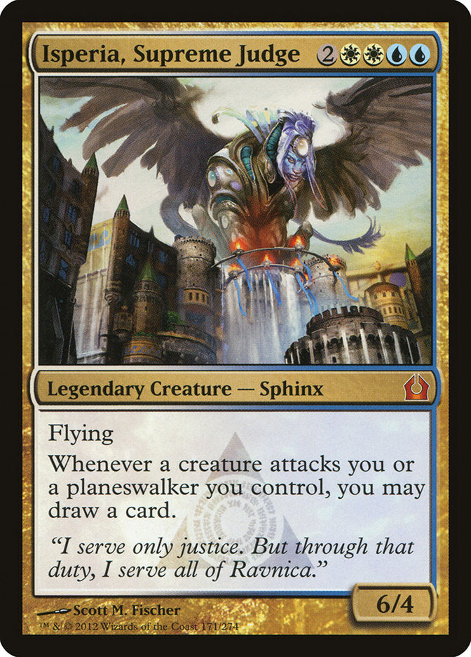This Is An Image Of The Magic The Gathering Card Isperia, Supreme Judge From The Set Commander 2020 - Designed By Artist Scott M. Fischer