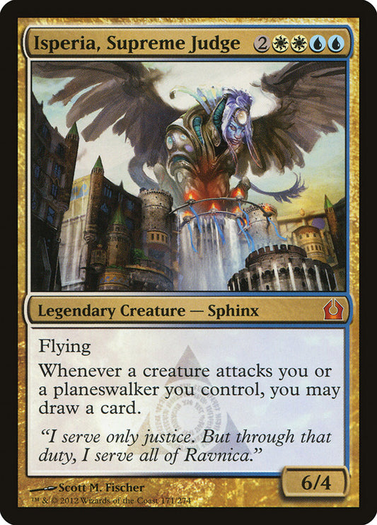 This Is An Image Of The Magic The Gathering Card Isperia, Supreme Judge From The Set Commander 2020 - Designed By Artist Scott M. Fischer