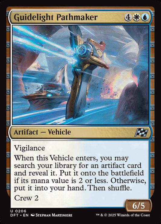 This Is An Image Of The Magic The Gathering Card Guidelight Pathmaker From The Set Aetherdrift - Designed By Artist Stephan Martiniere
