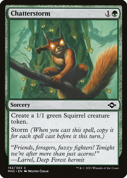 This Is An Image Of The Magic The Gathering Card Chatterstorm From The Set Modern Horizons 2 - Designed By Artist Milivoj Ćeran