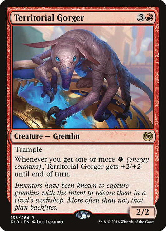 This Is An Image Of The Magic The Gathering Card Territorial Gorger From The Set Kaladesh - Designed By Artist Lius Lasahido