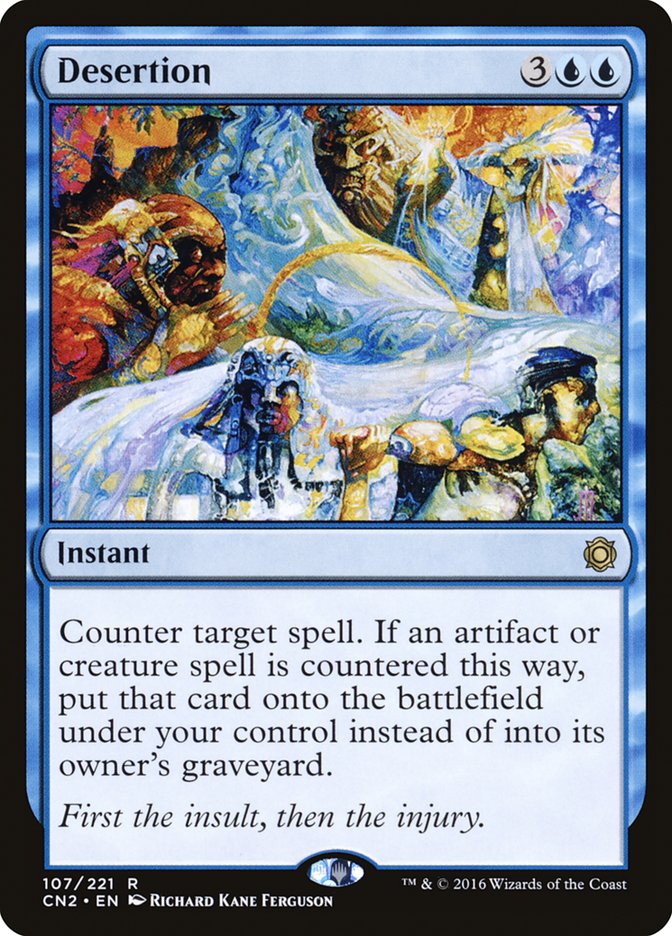 This Is An Image Of The Magic The Gathering Card Desertion From The Set Conspiracy: Take the Crown - Designed By Artist Richard Kane Ferguson
