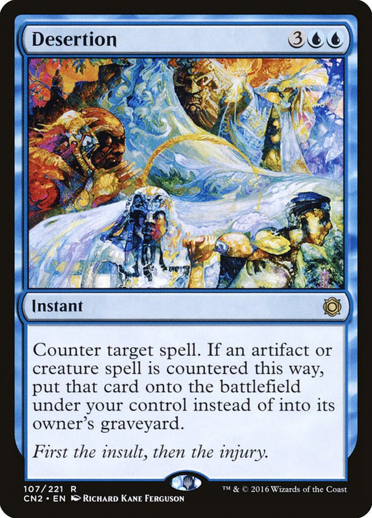This Is An Image Of The Magic The Gathering Card Desertion From The Set Conspiracy: Take the Crown - Designed By Artist Richard Kane Ferguson