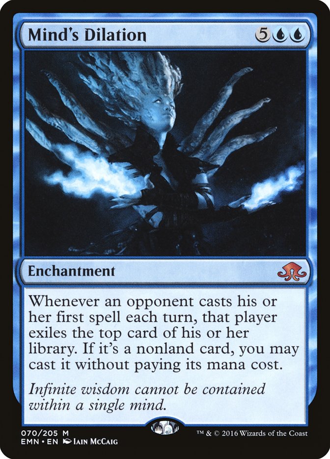 This Is An Image Of The Magic The Gathering Card Mind's Dilation From The Set Outlaws of Thunder Junction Commander - Designed By Artist Iain McCaig