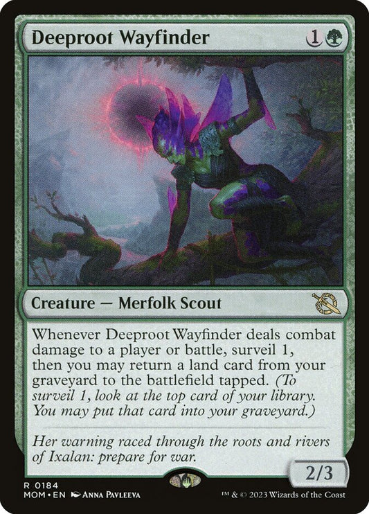 This Is An Image Of The Magic The Gathering Card Deeproot Wayfinder From The Set March of the Machine - Designed By Artist Anna Pavleeva