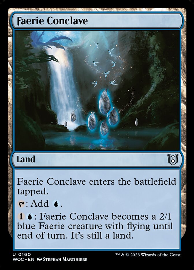 This Is An Image Of The Magic The Gathering Card Faerie Conclave From The Set Commander Anthology - Designed By Artist Stephan Martiniere