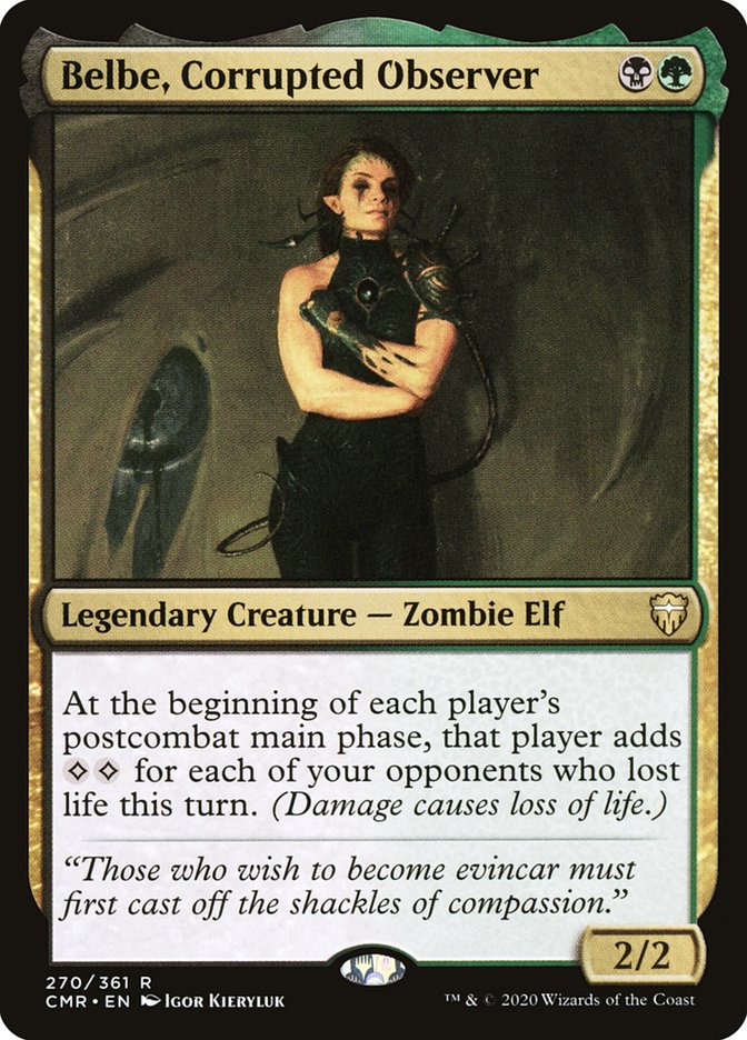 This Is An Image Of The Magic The Gathering Card Belbe, Corrupted Observer From The Set Commander Legends - Designed By Artist Igor Kieryluk