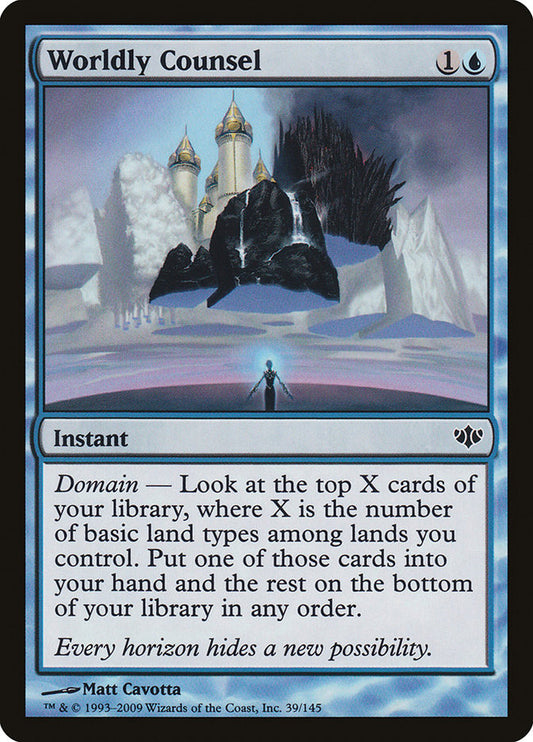 This Is An Image Of The Magic The Gathering Card Worldly Counsel From The Set Conflux - Designed By Artist Matt Cavotta