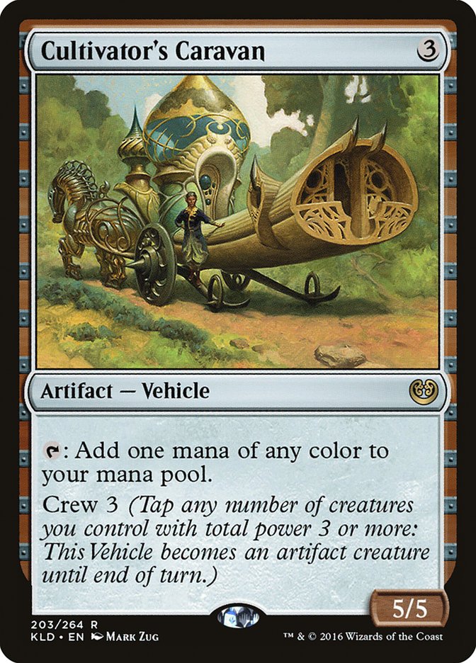 This Is An Image Of The Magic The Gathering Card Cultivator's Caravan From The Set Foundations - Designed By Artist Mark Zug