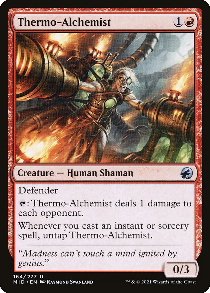 This Is An Image Of The Magic The Gathering Card Thermo-Alchemist From The Set Innistrad Remastered - Designed By Artist Raymond Swanland