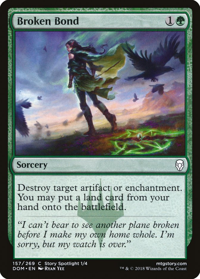 This Is An Image Of The Magic The Gathering Card Broken Bond From The Set Dominaria - Designed By Artist Ryan Yee