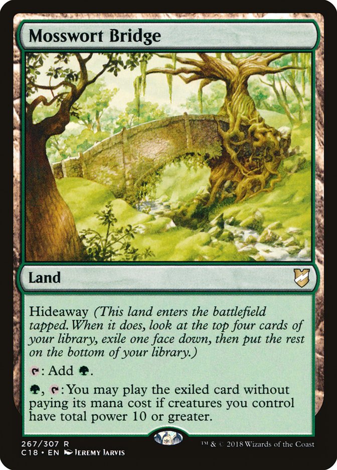 This Is An Image Of The Magic The Gathering Card Mosswort Bridge From The Set Tarkir: Dragonstorm Commander - Designed By Artist Jeremy Jarvis