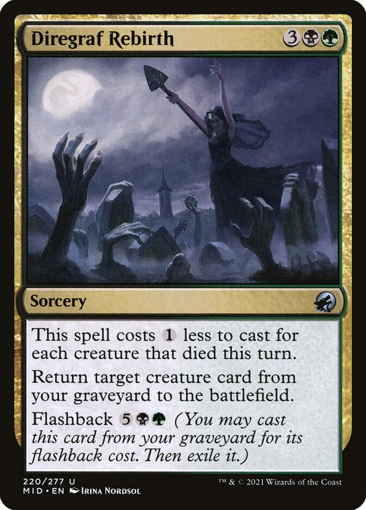 This Is An Image Of The Magic The Gathering Card Diregraf Rebirth From The Set Innistrad: Midnight Hunt - Designed By Artist Irina Nordsol