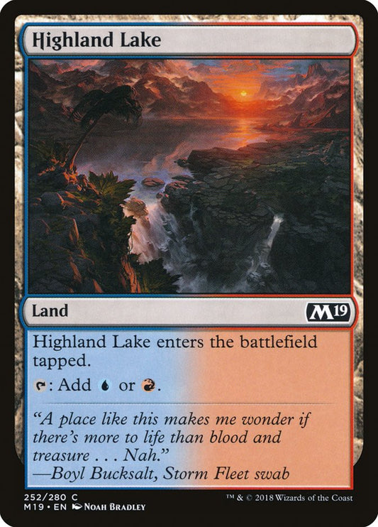 This Is An Image Of The Magic The Gathering Card Highland Lake From The Set Commander 2019 - Designed By Artist Noah Bradley