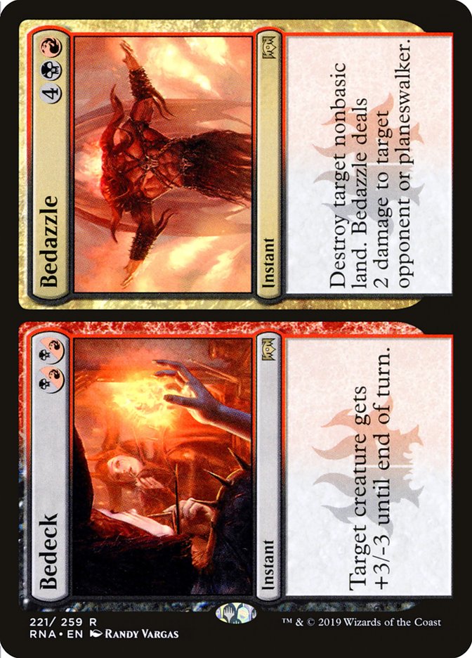 This Is An Image Of The Magic The Gathering Card Bedeck // Bedazzle From The Set Ravnica Remastered - Designed By Artist Randy Vargas