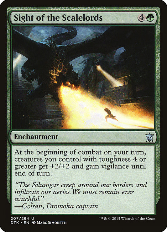 This Is An Image Of The Magic The Gathering Card Sight of the Scalelords From The Set Dragons of Tarkir - Designed By Artist Marc Simonetti