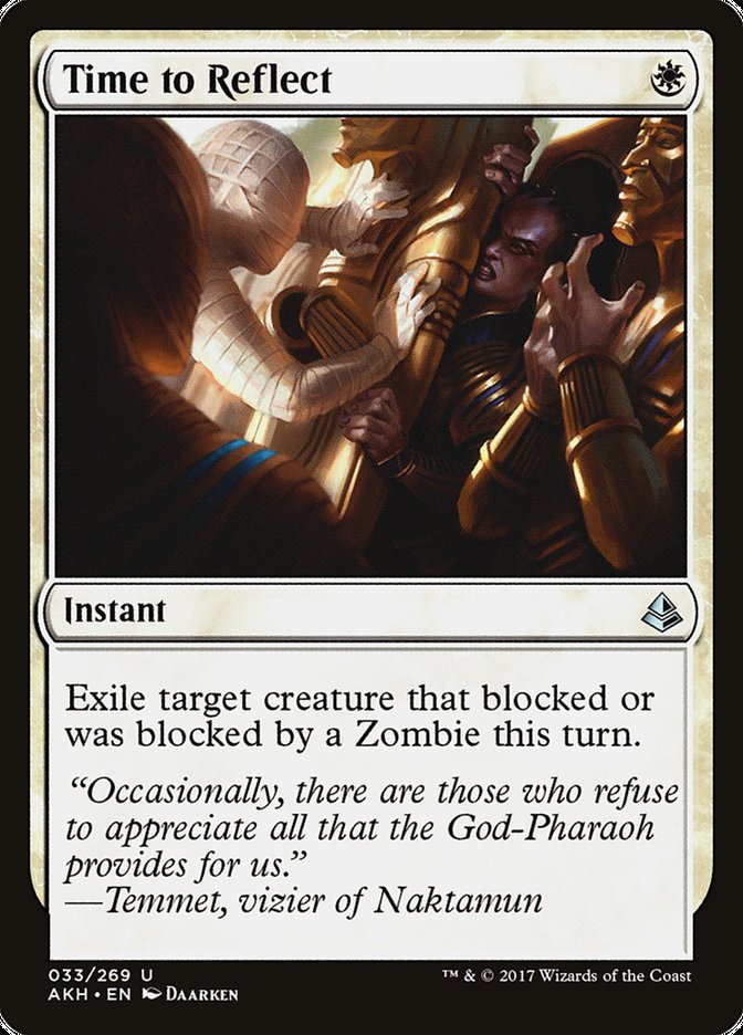 This Is An Image Of The Magic The Gathering Card Time to Reflect From The Set Amonkhet - Designed By Artist Daarken