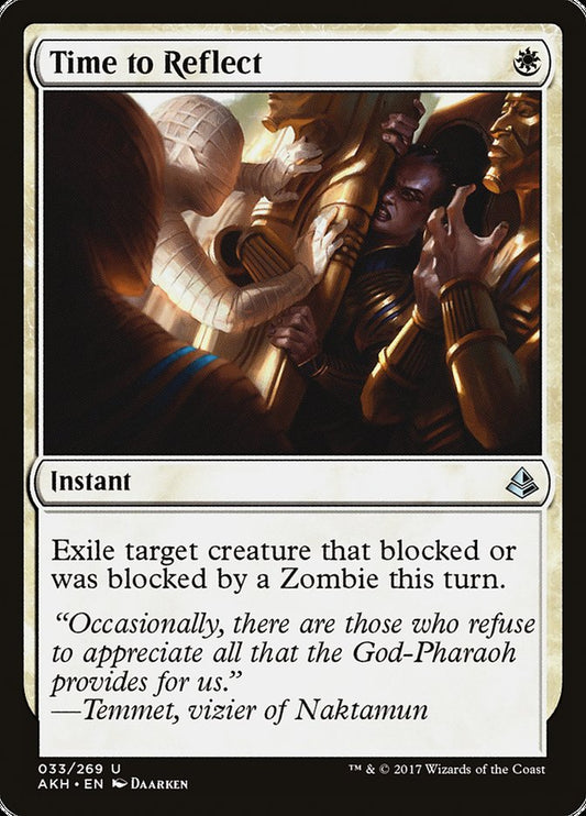 This Is An Image Of The Magic The Gathering Card Time to Reflect From The Set Amonkhet - Designed By Artist Daarken
