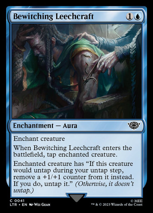 This Is An Image Of The Magic The Gathering Card Bewitching Leechcraft From The Set The Lord of the Rings: Tales of Middle-earth - Designed By Artist Wei Guan