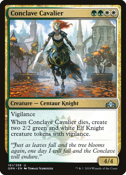 This Is An Image Of The Magic The Gathering Card Conclave Cavalier From The Set Ravnica Remastered - Designed By Artist Hristo D. Chukov