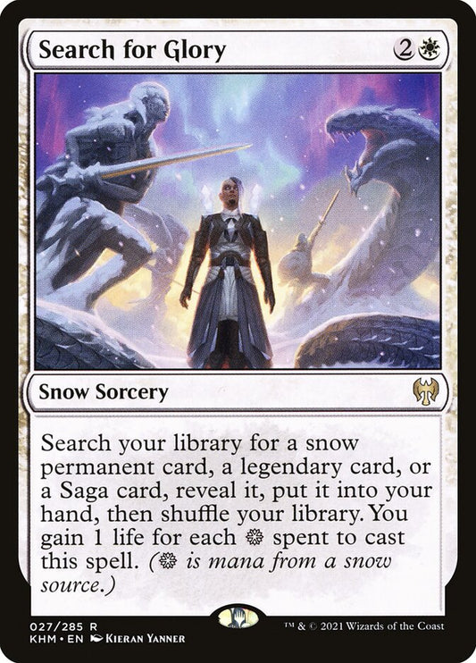 This Is An Image Of The Magic The Gathering Card Search for Glory From The Set Kaldheim - Designed By Artist Kieran Yanner