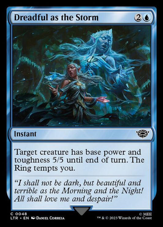 This Is An Image Of The Magic The Gathering Card Dreadful as the Storm From The Set The Lord of the Rings: Tales of Middle-earth - Designed By Artist Daniel Correia