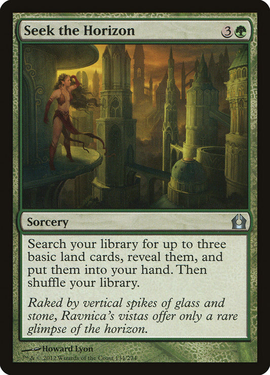 This Is An Image Of The Magic The Gathering Card Seek the Horizon From The Set Duel Decks: Nissa vs. Ob Nixilis - Designed By Artist Min Yum