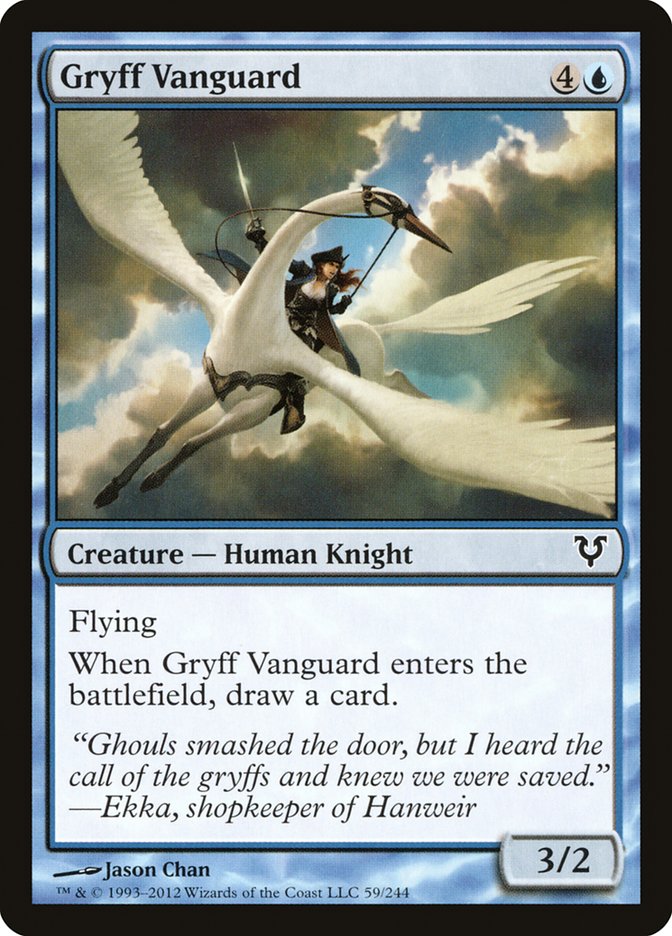 This Is An Image Of The Magic The Gathering Card Gryff Vanguard From The Set Duel Decks: Blessed vs. Cursed - Designed By Artist Jason Chan