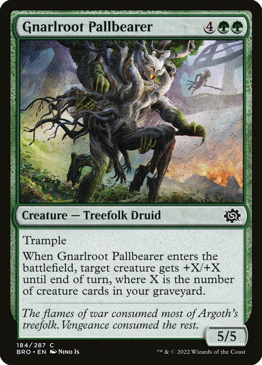 This Is An Image Of The Magic The Gathering Card Gnarlroot Pallbearer From The Set The Brothers' War - Designed By Artist Nino Is